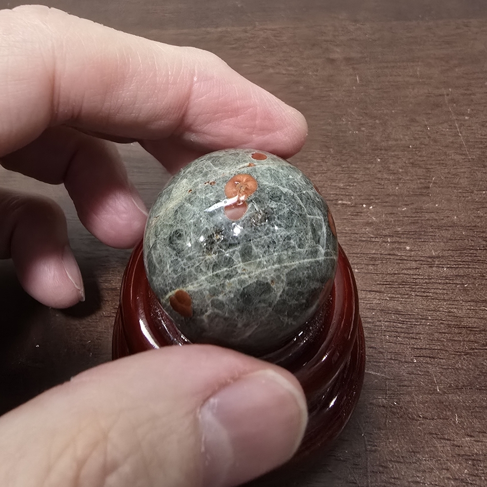 Red Planet Obsidian Crystal Sphere - Picture 3 of 9